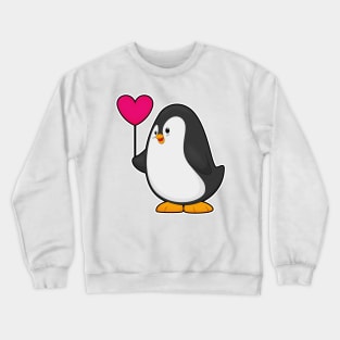 Penguin with Heart Balloon Crewneck Sweatshirt